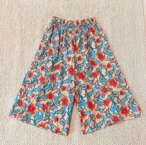 Vtg Craig Clothing Co Paisley Floral High Rise Wide Leg Crop Pants Size S/M